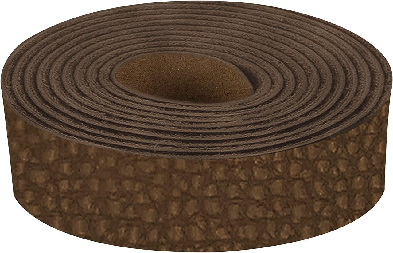 ELW Genuine American Leather Bison 8-9 oz (3.2-3.4mm) Thickness - Straps, Belts, Strips - 84" -  Full Grain Hide DIY Craft Projects, Bag, Chap, Moccasins, Jewelry, Wrapping